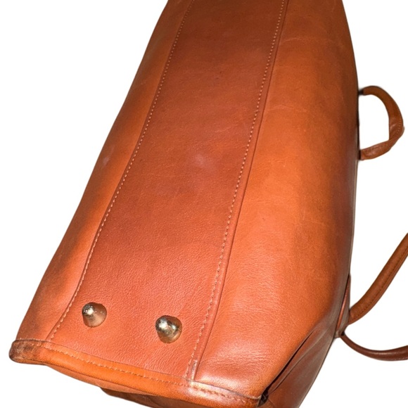 Coach Vintage 1996 Flap Shopper British Tan Leather Shoulder Bag USA - Picture 5 of 14